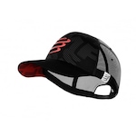 Boné Aba Curva Compressport Trucker Cap New - Snapback - Adulto PRETO/VERMELHO