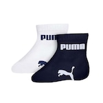 Meia Puma - Infantil - 2 pares BRANCO/AZUL ESC