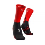 Meia de Compressão Média Compressport Mid Compression Socks Oxygen - Unissex PRETO/VERMELHO