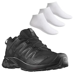 Kit Tênis Salomon XA Pro 3D v8 + Meias com 3 Pares - Masculino PRETO