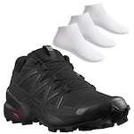 Kit Tênis Salomon Speedcorss 5 + Meias com 3 Pares - Masculino PRETO