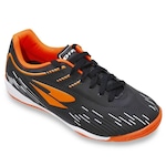 Chuteira Futsal Dray Topfly - Adulto PRETO/LARANJA