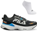 Tênis Fila Recovery + 1 Par de Meias Olympikus - Masculino PRETO/AZUL