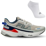 Tênis Fila Recovery + 1 Par de Meias Olympikus - Masculino CINZA/AZUL ESC