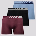 Cueca Boxer Lupo Especial Microfibra - Adulto - 3 unidades Azul Claro/Preto