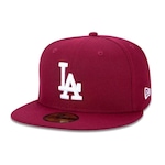 Boné Aba Reta New Era 59Fifty MLB Los Angeles Dodgers Bordô - Fechado - Adulto VERMELHO