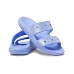 Chinelo Slide Crocs Classic Glitter Sandal K - Infantil AZUL