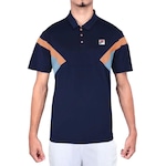 Camisa Polo Fila Australian Open - Masculina Azul Esc/Laranja Cla