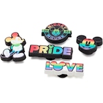 Kit de Acessórios para Sandália Crocs Jibbitz Disney Rainbow Celebration - 5 Unds BRANCO