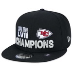 Boné Aba Reta New Era 9FIFTY Kansas City Chiefs Campeao Super Bowl LVII - Snapback - Adulto PRETO