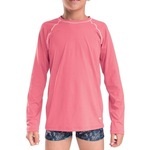 Camiseta Manga Longa Mash Beachwear com Proteção UV - Infantil ROSA