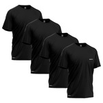 Kit Camisetas Térmica Mants Dry Fit Estampa Refletiva - 4 Unds - Masculina PRETO