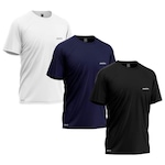 Kit Camisetas Térmica Mants Dry Fit Estampa Refletiva - 3 Unds - Masculina AZUL/BRANCO