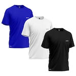 Kit Camisetas Térmica Mants Dry Fit Estampa Refletiva - 3 Unds - Masculina BRANCO/AZUL