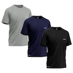 Kit Camisetas Térmica Mants Dry Fit Estampa Refletiva - 3 Unds - Masculina AZUL/CINZA