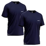 Kit Camisetas Térmica Mants Dry Fit Estampa Refletiva - 2 Unds - Masculina AZUL ESCURO