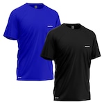 Kit Camisetas Térmica Mants Dry Fit Estampa Refletiva - 2 Unds - Masculina PRETO/AZUL