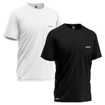 Kit Camisetas Térmica Mants Dry Fit Estampa Refletiva - 2 Unds - Masculina PRETO/BRANCO