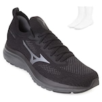 Tênis Mizuno Cool Ride e Meia Mz23 - Masculino PRETO