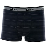 Cueca Boxer Mash Listrada Cotton Algodão Elástico - Adulto PRETO/BRANCO