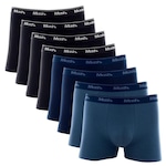 Kit Cuecas Boxer Mash Cotton - 8 unidades - Adulto PRETO/BRANCO/CINZA