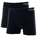 Cueca Boxer Mash Microfibra sem Costura - 2 Unidades - Adulto PRETO/BRANCO