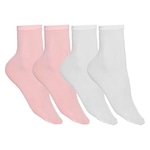 Kit Meias Selene Ballet Fio 40 - 4 Pares - Infantil ROSA/BRANCO