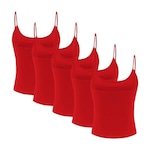 Kit de Camisetas Regata PMC Básica de Alcinha - 5 Unidades - Feminina VERMELHO