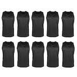 Kit Camisetas Regatas PMC Básica - 10 Unidades - Masculina PRETO