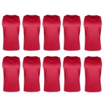 Kit Camisetas Regatas PMC Básica - 10 Unidades - Masculina VERMELHO