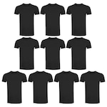 Kit Camisetas PMC Básica - 10 Unidades - Masculina PRETO