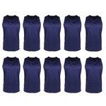 Kit Camisetas Regatas PMC Básica - 10 Unidades - Masculina AZUL ESCURO