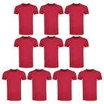 Kit Camisetas PMC Básica - 10 Unidades - Masculina VERMELHO