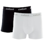 Kit Cueca Boxer Colcci 2 Peças Masculina Algodão com Elástico PRETO/BRANCO