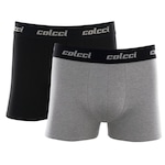 Kit Cueca Boxer Colcci 2 Peças Masculina Algodão com Elástico CINZA/CINZA ESC