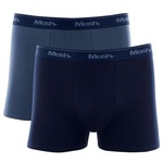 Kit 2 Cueca Mash Boxer Cotton Masculina AZUL ESC/AZUL