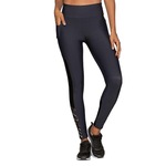 Legging run more cetim canelado premium - feminino - preto, Run