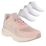 Kit Tênis Fila Racer Marker + Meias com 3 Pares - Feminino ROSA