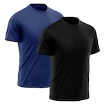 Kit Camiseta Rony Versátil Dry Fit - 2 Unidades - Masculina PRETO/AZUL