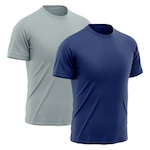 Kit Camiseta Rony Versátil Dry Fit - 2 Unidades - Masculina CINZA/AZUL