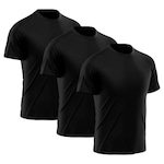 Kit Camiseta Rony Versátil Dry Fit - 3 Unidades - Masculina PRETO