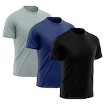 Kit Camiseta Rony Versátil Dry Fit - 3 Unidades - Masculina CINZA/PRETO