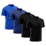 Kit Camiseta Rony Versátil Dry Fit - 4 Unidades - Masculina PRETO/AZUL