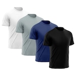 Kit Camiseta Rony Versátil Dry Fit - 4 Unidades - Masculina BRANCO/CINZA