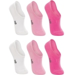 kit Meias Lupo Sapatilha - 6 Pares - Infantil BRANCO/ROSA