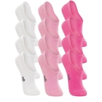 kit Meias Lupo Sapatilha - 12 Pares - Infantil BRANCO/ROSA