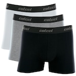 Kit Cueca Boxer Colcci 3 Peças Masculina Algodão Elástico CINZA/CINZA ESC