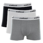 Kit Cueca Boxer Colcci 3 Peças Masculina Algodão Elástico CINZA/CINZA CLA