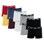 Kit Cueca Boxer Mash 10 Peças Masculina Algodão Elástico PRETO/AZUL ESC