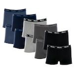 Kit Cueca Boxer Mash 10 Peças Masculina Algodão Elástico AZUL/CINZA CLA